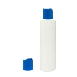 Botella 200 ml PET Blanco con Tapón Disc-Top Azul (24/410) - Botellas PET