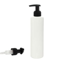 Botella 200 ml PET Blanco con Dosificador Negro (24/410) - Botellas PET