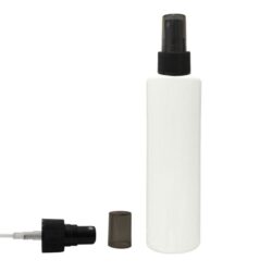 Botella 200 ml PET Blanco con Vaporizador Negro Capuchón Ahumado (24/410) - Botellas PET