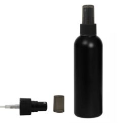 Botella 200 ml HDPE Negro con Vaporizador Negro Capuchón Ahumado (24/410) - Botellas HDPE