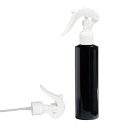 Botella 200 ml PET Negro con Pistola Spray Trigger Blanco (24/410) - Botellas PET