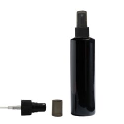 Botella 200 ml PET Negro con Vaporizador Negro Capuchón Ahumado (24/410) - Botellas PET