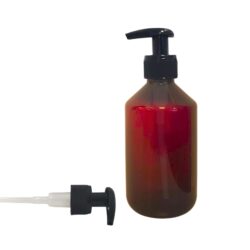 Botella 250 ml PET Ámbar con Dosificado Negro Ancho (28/410) - Botellas PET