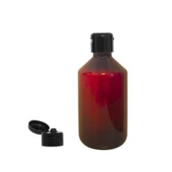Botella 250 ml PET Topacio con Tapón Flip-Top Negro (28/410) - Botellas PET