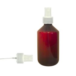 Botella 250 ml PET Ámbar con Vaporizador Traslúcido (28/410) - Botellas PET