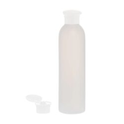 Botella 250 ml HDPE Traslúcido con Tapón Bisagra Seta Blanco (24/410) - Botellas HDPE