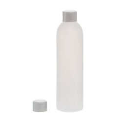 Botella 250 ml HDPE Traslúcido con Tapón Gris Plata (24/410) - Botellas HDPE