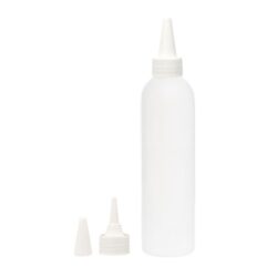 Botella 250 ml HDPE Blanco con Tapón Cánula Blanco y Capuchón (24/410) - Botellas HDPE