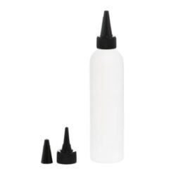 Botella 250 ml HDPE Blanco con Tapón Cánula Negro y Capuchón (24/410) - Botellas HDPE