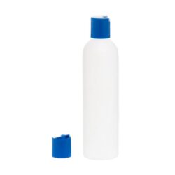 Botella 250 ml HDPE Blanco con Tapón Disc-Top Azul (24/410) - Botellas HDPE