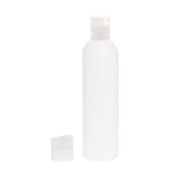 Botella 250 ml HDPE Blanco con Tapón Disc-Top Traslúcido (24/410) - Botellas HDPE