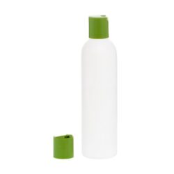 Botella 250 ml HDPE Blanco con Tapón Disc-Top Verde (24/410) - Botellas HDPE