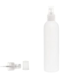 Botella 250 ml HDPE Blanco con Vaporizador Traslúcido (24/410) - Botellas HDPE
