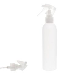 Botella 250 ml HDPE Blanco con Vaporizador Trigger Traslúcido (24/410) - Botellas HDPE