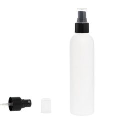 Botella 250 ml HDPE Blanco con Vaporizador Negro (24/410) - Botellas HDPE