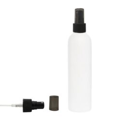 Botella 250 ml HDPE Blanco con Vaporizador Negro Capuchón Ahumado (24/410) - Botellas HDPE
