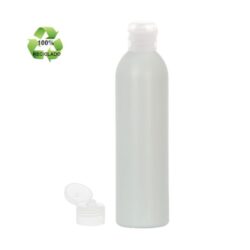 Botella 250 ml HDPE Reciclado con Tapón Bisagra Traslúcido (24/410) - Botellas ECO