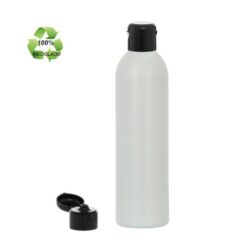Botella 250 ml HDPE Reciclado con Tapón Bisagra Negro (24/410) - Botellas ECO