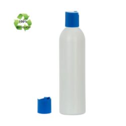 Botella 250 ml HDPE Reciclado con Tapón Disc-Top Azul (24/410) - Botellas ECO