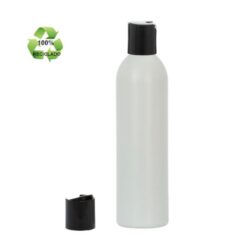 Botella 250 ml HDPE Reciclado con Tapón Disc-Top Negro (24/410) - Botellas ECO