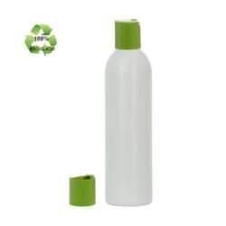Botella 250 ml HDPE Reciclado con Tapón Disc-Top Verde (24/410) - Botellas ECO