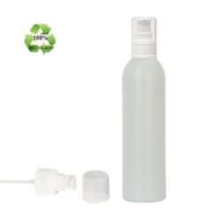 Botella 250 ml HDPE Reciclado con Dosificador Serum Blanco (24/410) - Botellas ECO