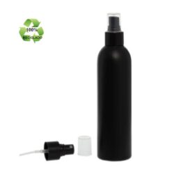 Botella 250 ml HDPE Reciclado Negro con Vaporizador Negro (24/410) - Botellas ECO