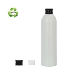 Botella 250 ml HDPE Reciclado con Tapón Aluminio Negro y Obturador (24/410) - Botellas ECO