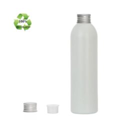 Botella 250 ml HDPE Reciclado con Tapón Aluminio Plata y Obturador (24/410) - Botellas ECO