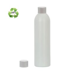 Botella 250 ml HDPE Reciclado con Tapón Gris Plata (24/410) - Botellas ECO