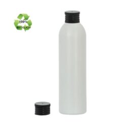 Botella 250 ml HDPE Reciclado con Tapón Negro (24/410) - Botellas ECO