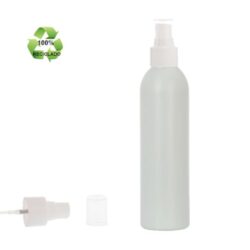 Botella 250 ml HDPE Reciclado con Vaporizador Blanco (24/410) - Botellas ECO
