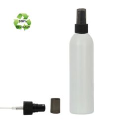 Botella 250 ml HDPE Reciclado con Vaporizador Negro Capuchón Ahumado (24/410) - Botellas ECO