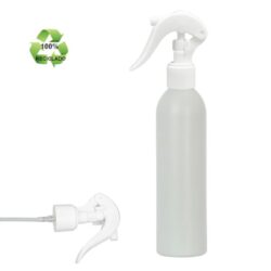 Botella 250 ml HDPE Reciclado con Vaporizador Pistola Blanco (24/410) - Botellas ECO