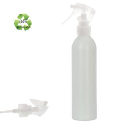 Botella 250 ml HDPE Reciclado con Vaporizador Pistola Traslúcido (24/410) - Botellas ECO
