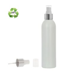 Botella 250 ml HDPE Reciclado con Vaporizador Plata Aluminio (24/410) - Botellas ECO