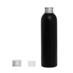 Botella 250 ml HDPE Negro con Tapón Aluminio y Obturador (24/410) - Botellas HDPE
