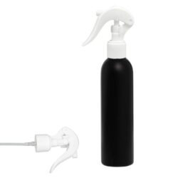 Botella 250 ml HDPE Negro con Pistola Spray Trigger Blanco (24/410) - Botellas HDPE