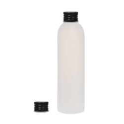 Botella 250 ml HDPE Traslúcido con Tapón Aluminio Negro (24/410) - Botellas HDPE