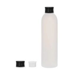 Botella 250 ml HDPE Traslúcido con Tapón Aluminio Negro con Obturador (24/410) - Botellas HDPE