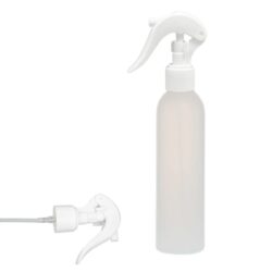 Botella 250 ml HDPE Traslúcido con Pistola Spray Trigger Blanco (24/410) - Botellas HDPE