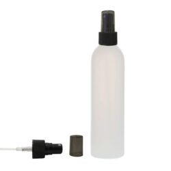 Botella 250 ml HDPE Traslúcido con Vaporizador Negro Capuchón Ahumado (24/410) - Botellas HDPE