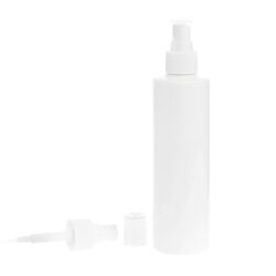 Botella 250 ml HDPE Blanco Recta con Vaporizador Blanco Invertido 360º (24/410) - Botellas HDPE