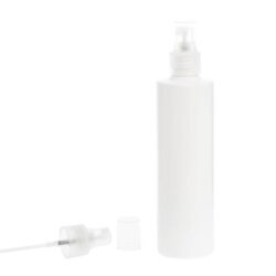 Botella 250 ml HDPE Blanco Recta con Vaporizador Traslúcido (24/410) - Botellas HDPE