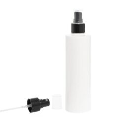 Botella 250 ml HDPE Blanco Recta con Vaporizador Negro (24/410) - Botellas HDPE