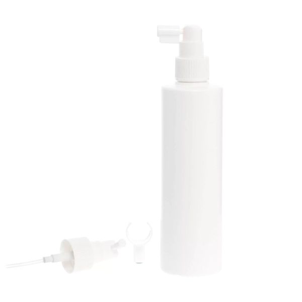 Botella 250 ml HDPE Blanco Recta con Vaporizador trompeta (24/410) - Botellas HDPE