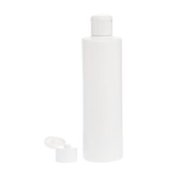 Botella 250 ml HDPE Blanco Recta con Tapón Bisagra Blanco (24/410) - Botellas HDPE