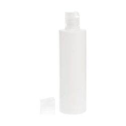 Botella 250 ml HDPE Blanco Recta con Tapón Disc-Top Traslúcido (24/410) - Botellas HDPE