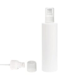 Botella 250 ml HDPE Blanco Recta con Dosificador Serum Blanco (24/410) - Botellas HDPE