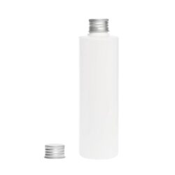 Botella 250 ml HDPE Blanco Recta con Tapón Aluminio (24/410) - Botellas HDPE